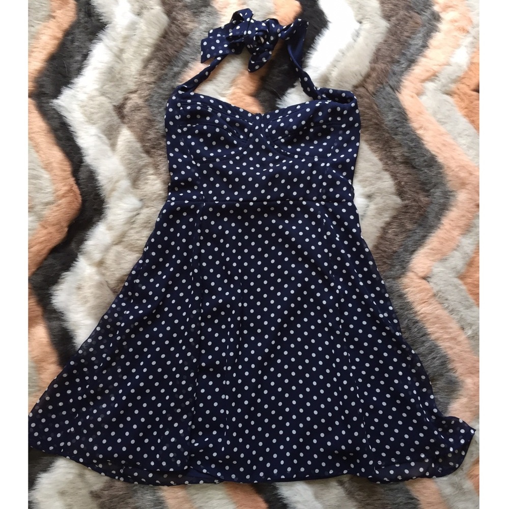 Polka dot halter dress